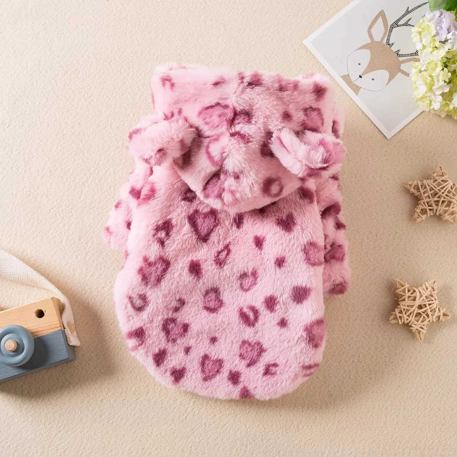 Dog clothes spring and autumn clothes leopard print hooded coats cat clothes thickened teddy schnauzers Pomeranians pet fa W250904