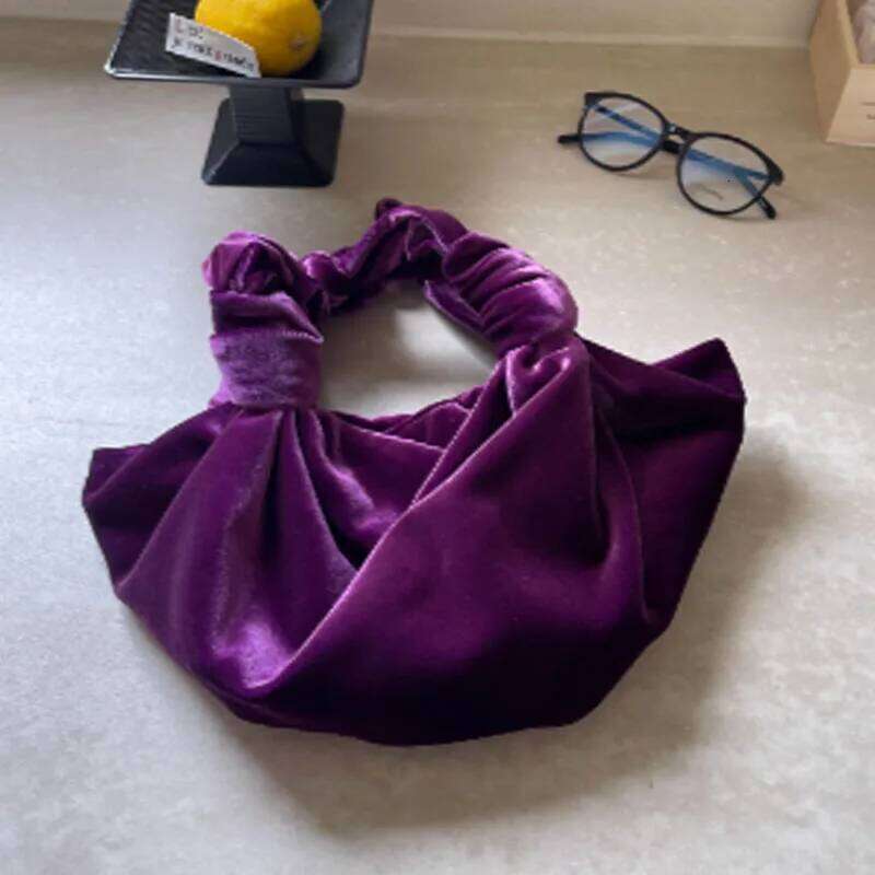 Vintage Veet Multi-Color Dumpling Autumn And Winter Knotted Handbag Fashion Women Small Tote Bag