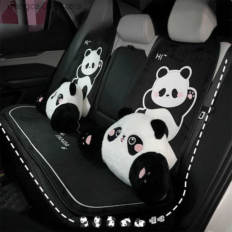 2024 Car Headrestlumbar Support Cute Panda Creative Soft and Comfortable Car Headrest Cushion Relieves Pressure Car Seat Pillow S250904
