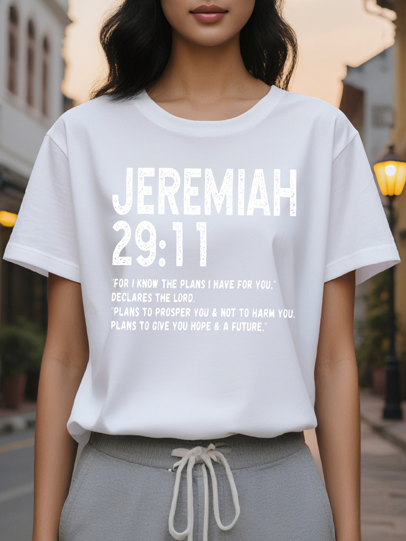 Women's Inspirational Jeremiah Book Scripture Cotton Round Neck Short Sleeve Casual Top Summer and Spring