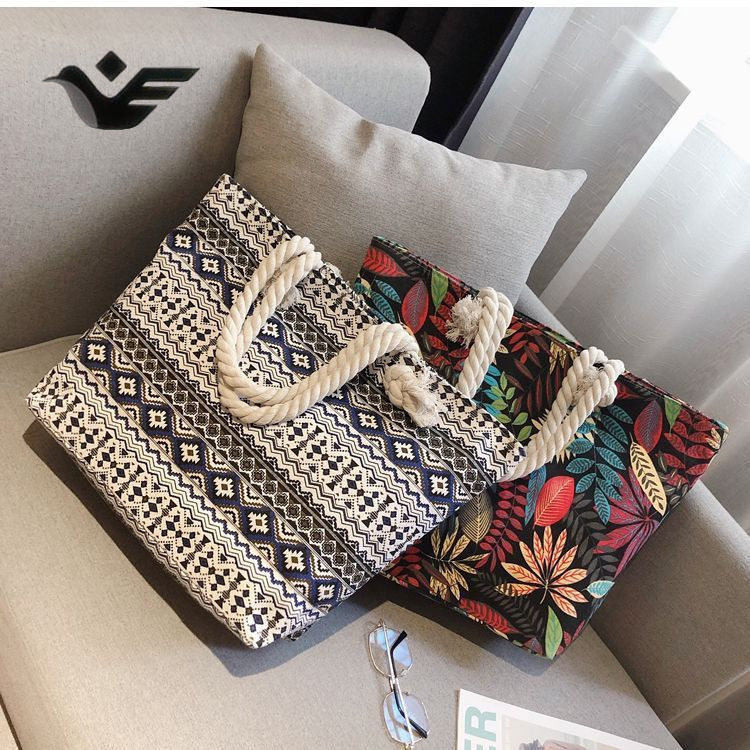 Feiyan Free Shipping New Designer Bag Luxury Shopping Bag New Canvas Bag Women's Shoulder Handbag Simple Versatile Large Capacity Jute Shopping B