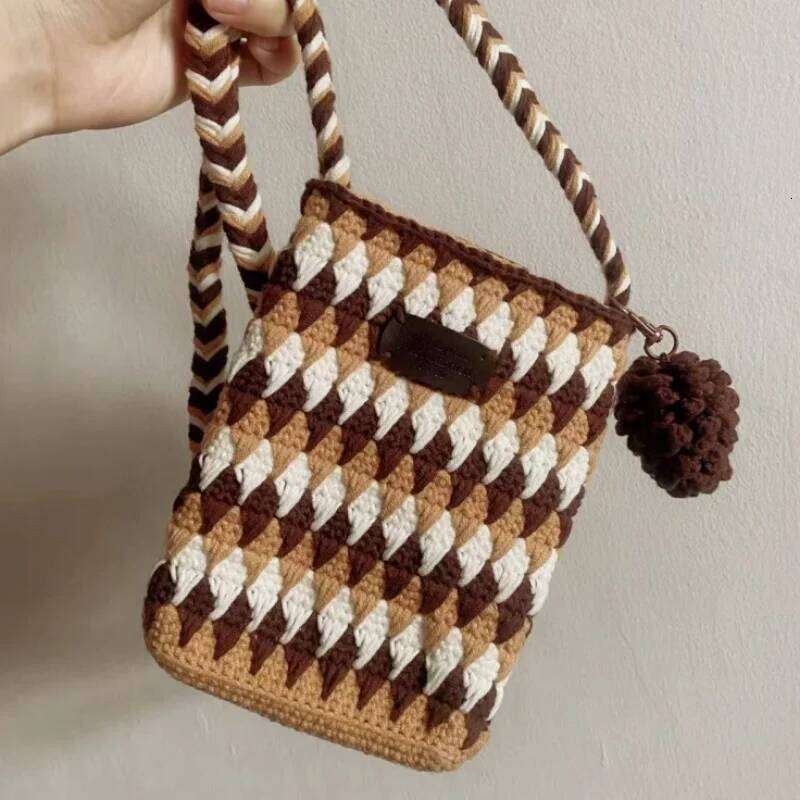 Handwoven exquisite small backpack for outdoor items storage mobile phone key bag, simple and lightweight