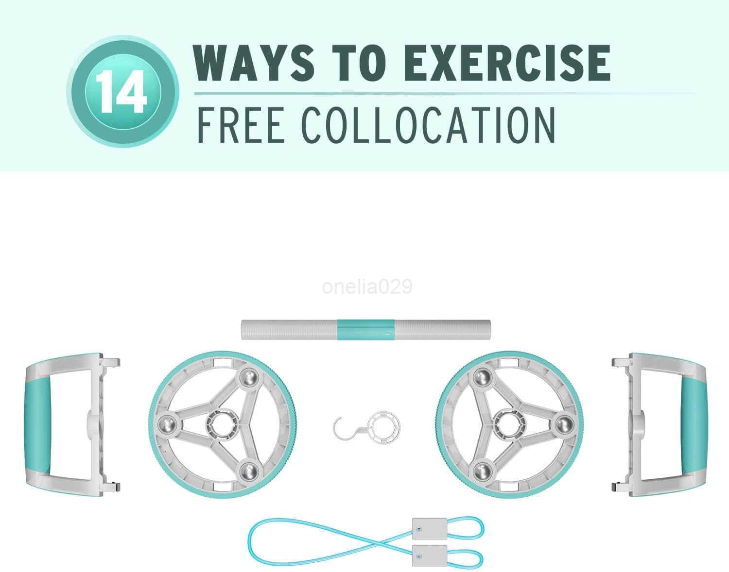 Ab Roller Wheel 14in1Exercise Roller Wheel Kit for Abdominal Core Strength Training Perfect Home Gym Equipment for Women Green W250904