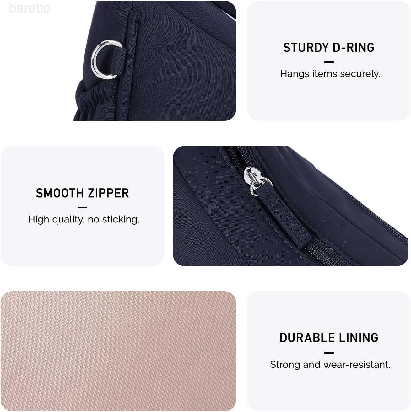 Nylon Shoulder Bag For WomenSmall Quilted Crescent BagTriple Zip Pocket Small Puffer Bag For TravelFitness M250903