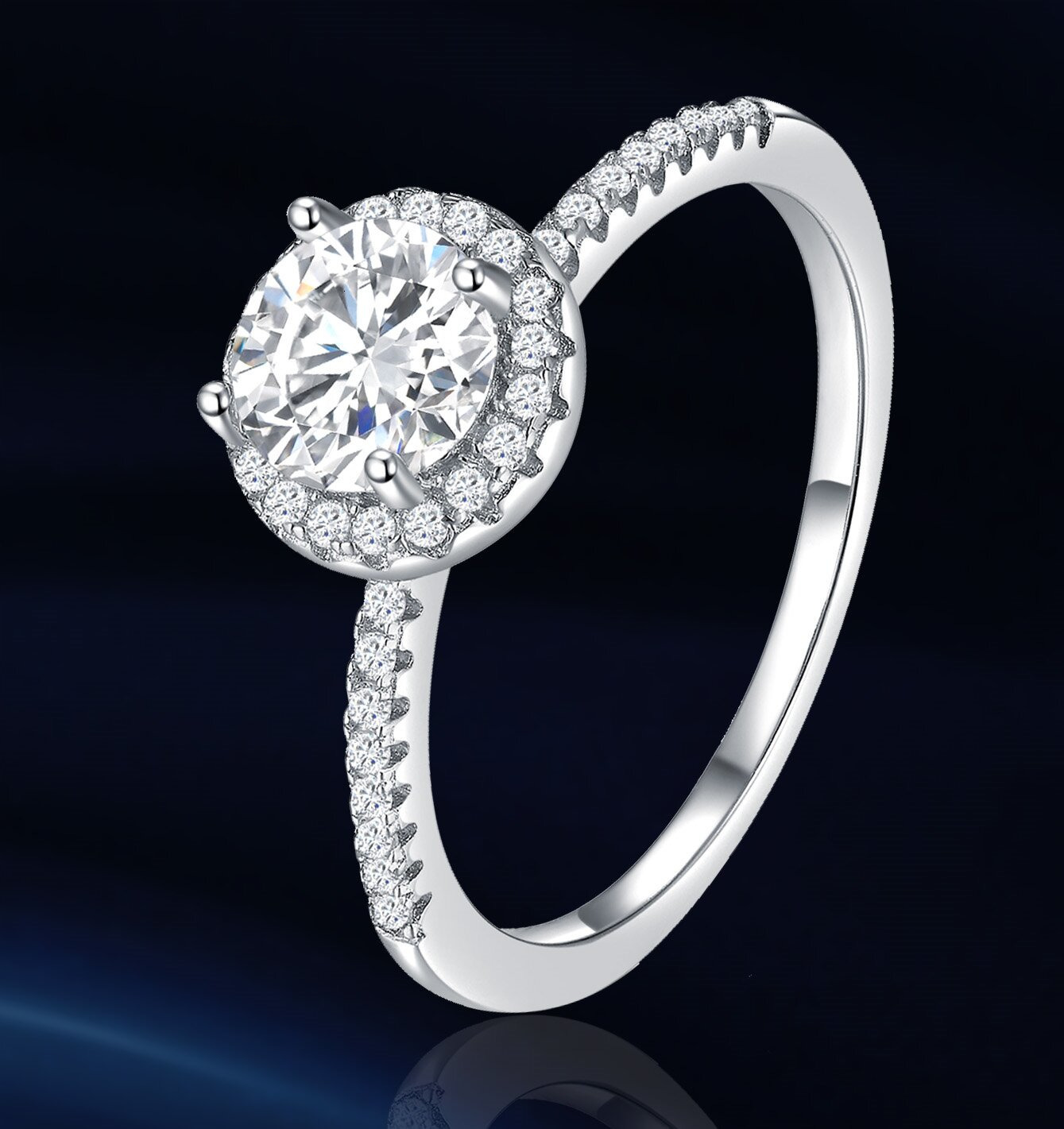 Luxury Lab Grown Diamond Ladies Finger Ring Fine Jewelry S925 Sterling Silver Women Moissanite Ring