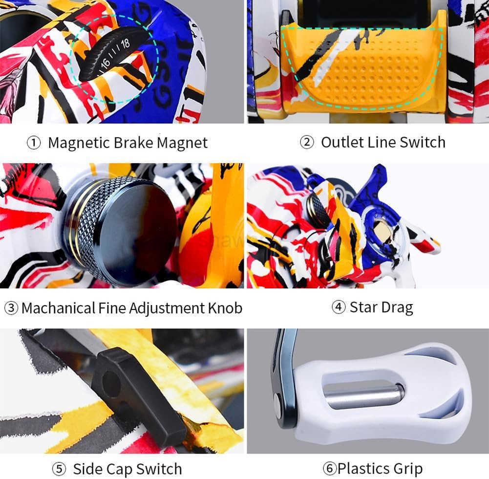 Baitcasting Fishing Reel 51BB Baitcasting Reel High Speed 721 Gear Ratio Low Profile Baitcaster Reel 8kg Max Drag Metal Body Baitcaster Fishing Reels 