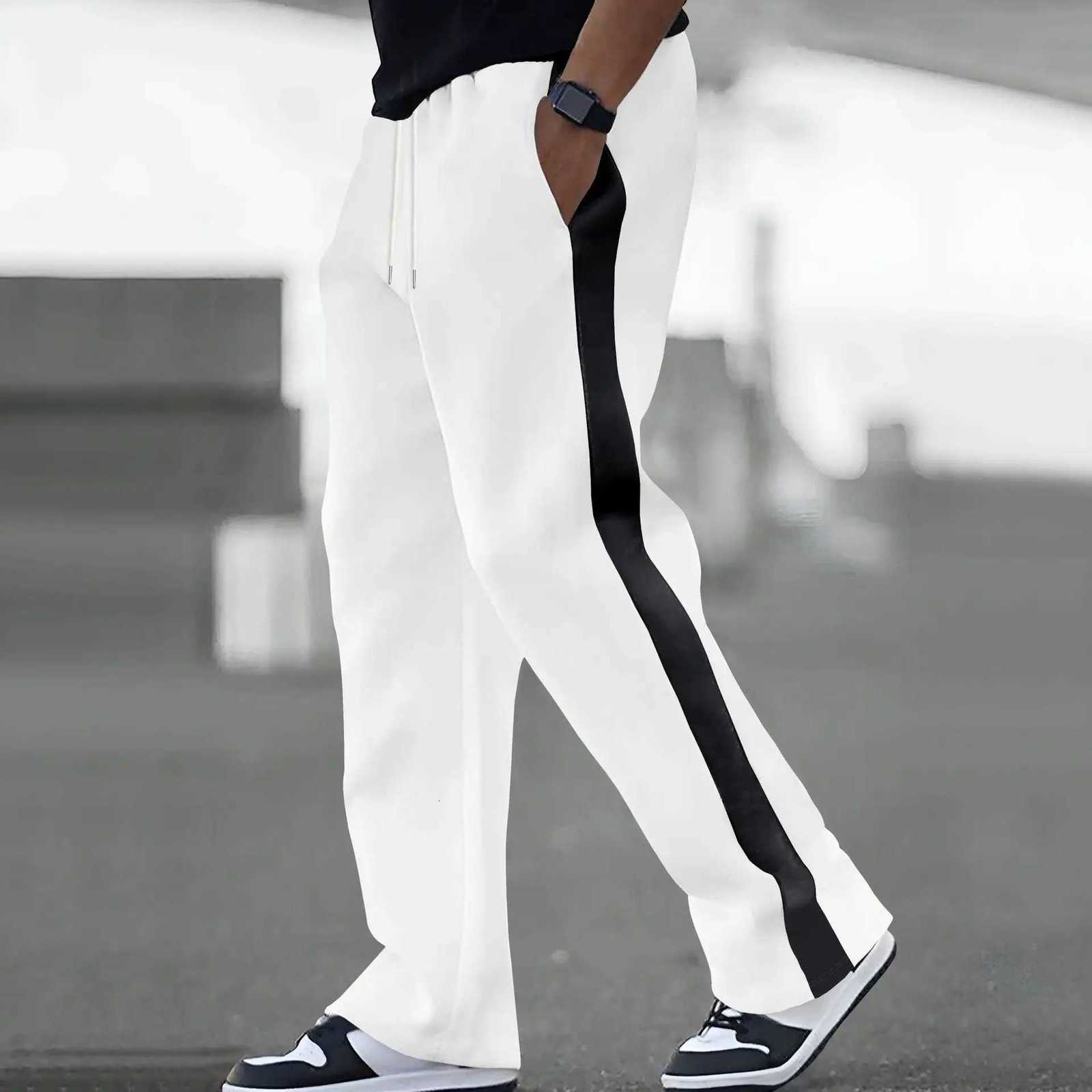 Spring and Autumn of 2025 mens casual pants will be a major release loose colorblocking and sporty straightleg sweatpantsXJ250904