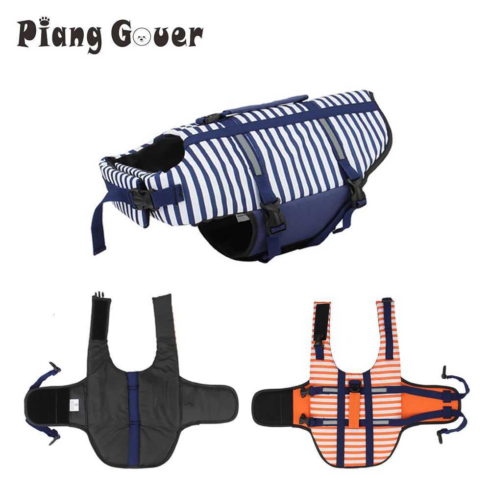 BlueRedOrange Striped Pet Swimsuit Dog Swim Life et Summer Reflective Vest Pet Clothes For Small Medium Big Dog W250904