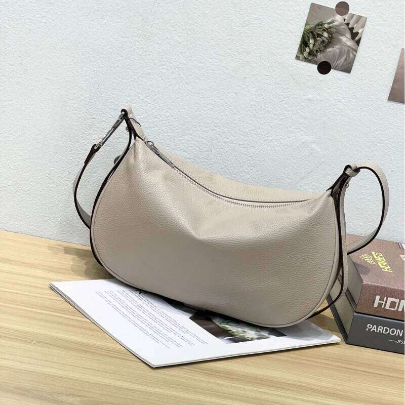 Real Cow Casual Versatile Large Capacity Dumpling Shaped Women's Shoulder Bags Soft Genuine Leather Messenger Handbags