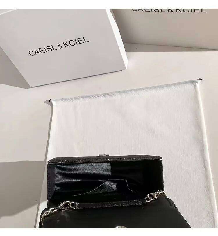 Glitter Square Fashion Women Handbag Crystal Shiny Dia Evening Wedding Party Clutch Purse Female Shoulder Bag