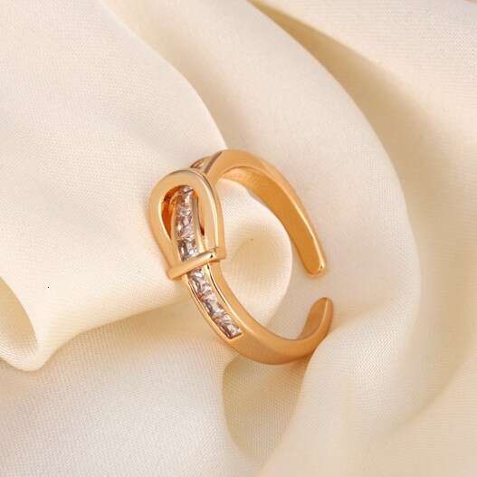 Exquisite Belt Diamond Open for Women, Fashionable and Unique Niche Design Index Finger Ring