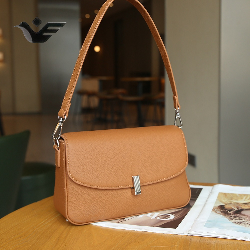 Feiyan Free Shipping New Designer Bag Luxury Shopping Bag Genuine Leather Women's Bag Versatile Small Square Bag Top Layer Cowhide High-end Feel 