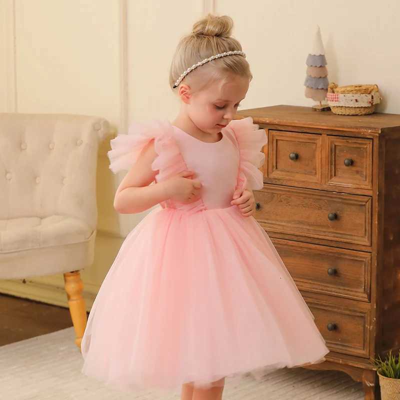 3-10 Girls Sleeveless Dress Children Simple Princess Dress Girls Summer Short Dress Event Performance Birthday Party Dresses Z250904