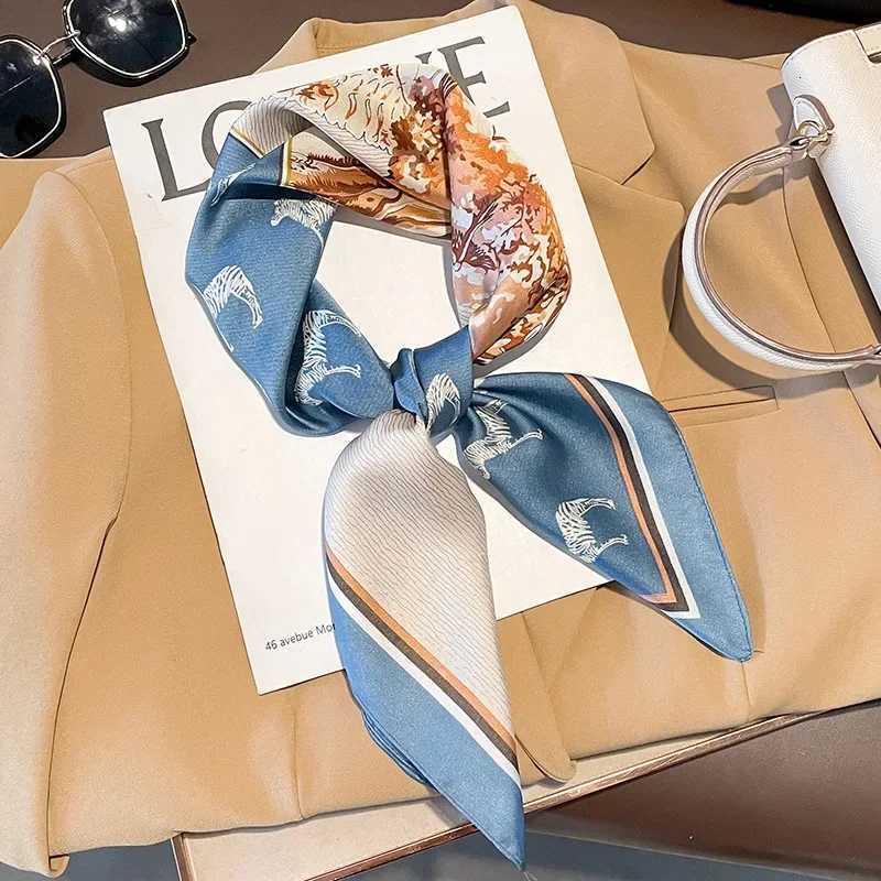 Designer Fashion Scarves for Wen Shawl Horse Print Silk Satin Hijab Scarf Fa 7070cm Luxury Brand Square Shawls Scarfs For Ladies G250904