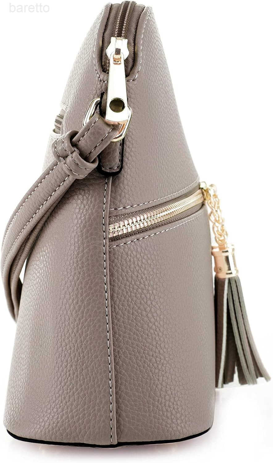 Lunar Lightweight Medium Dome Crossbody Bag Shoulder Bag with Tassel Zipper Pocket Adjustable Strap M250903