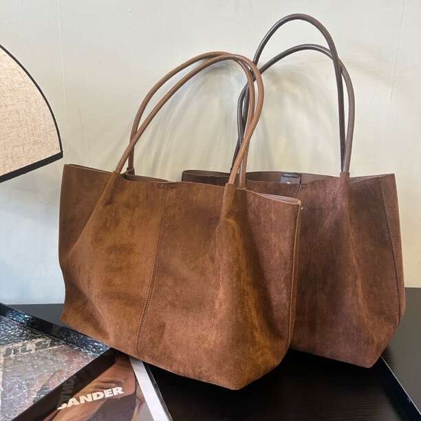 Designer Bag Tote Bag Shoulder Bag New Large Capacity Simple Korean Style Suede Single Shoulder Niche Tote Bag
