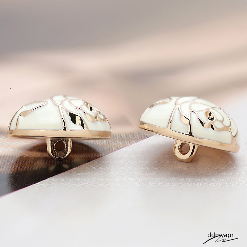 Maryya 0001 Women's Fashion Decorative Buckle Ddmyday Dia Inlaid Metal DIY Buttons Hand Sewn Thread Woolen Coat Decoration Camellia