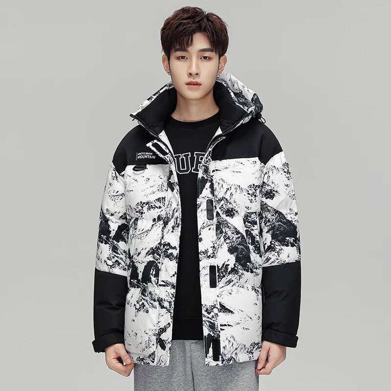 Winter 90% Duck Mens Warm Fleece Down Jackets Men Windproof Waterproof Casual Hooded Jacket Parkas Male
