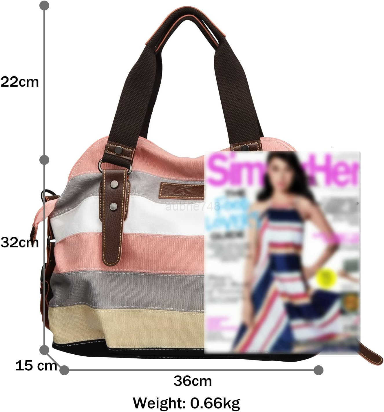 Canvas Handbag MultiColor Striped Lattice Cross Body Shoulder Purse Bag ToteHandbag for Women M250903
