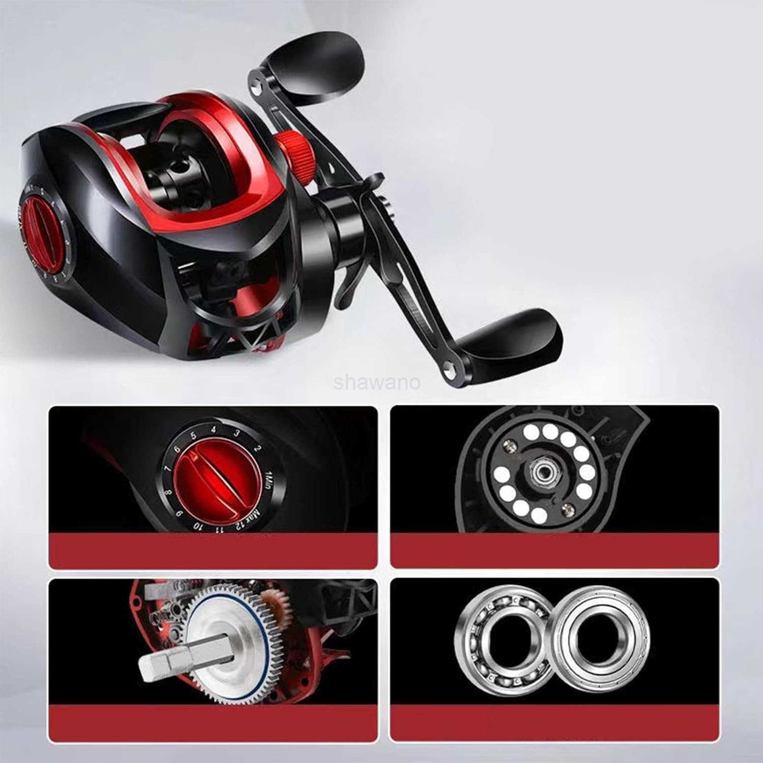 Baitcasting Reel Metal Powerful Lightweight Smooth Baitcaster Fishing Reel for Saltwater Freshwater W250904