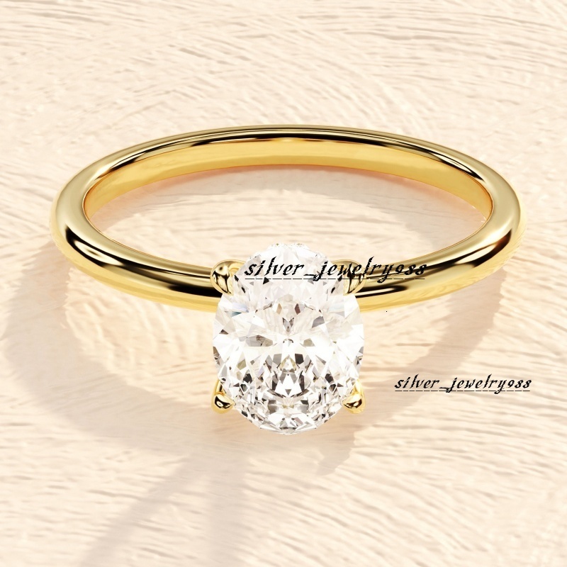 Certificate 10k 14k 18k Solid in Real Gold Moissanite Diamond Solitaired Wedding Engagement Ring Set for Women Jewelry AU750