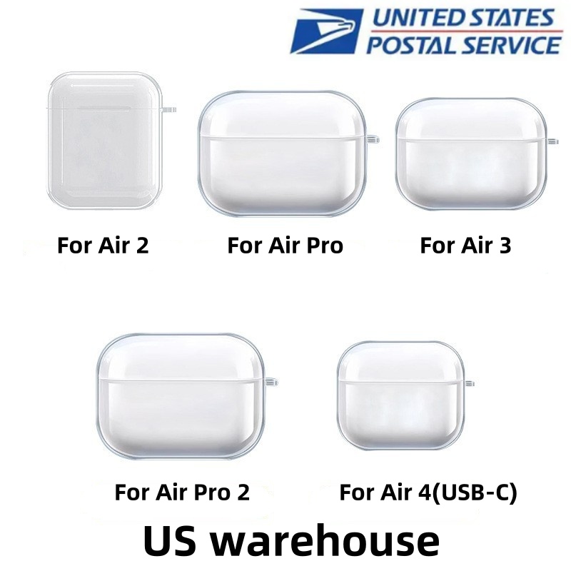 4th US Warehouse For 2 3 4 Pro 2 USB-C Wireless Earphones Transparent case Cancelling Earbud bluetooth in-Ear Earphones Wireless case