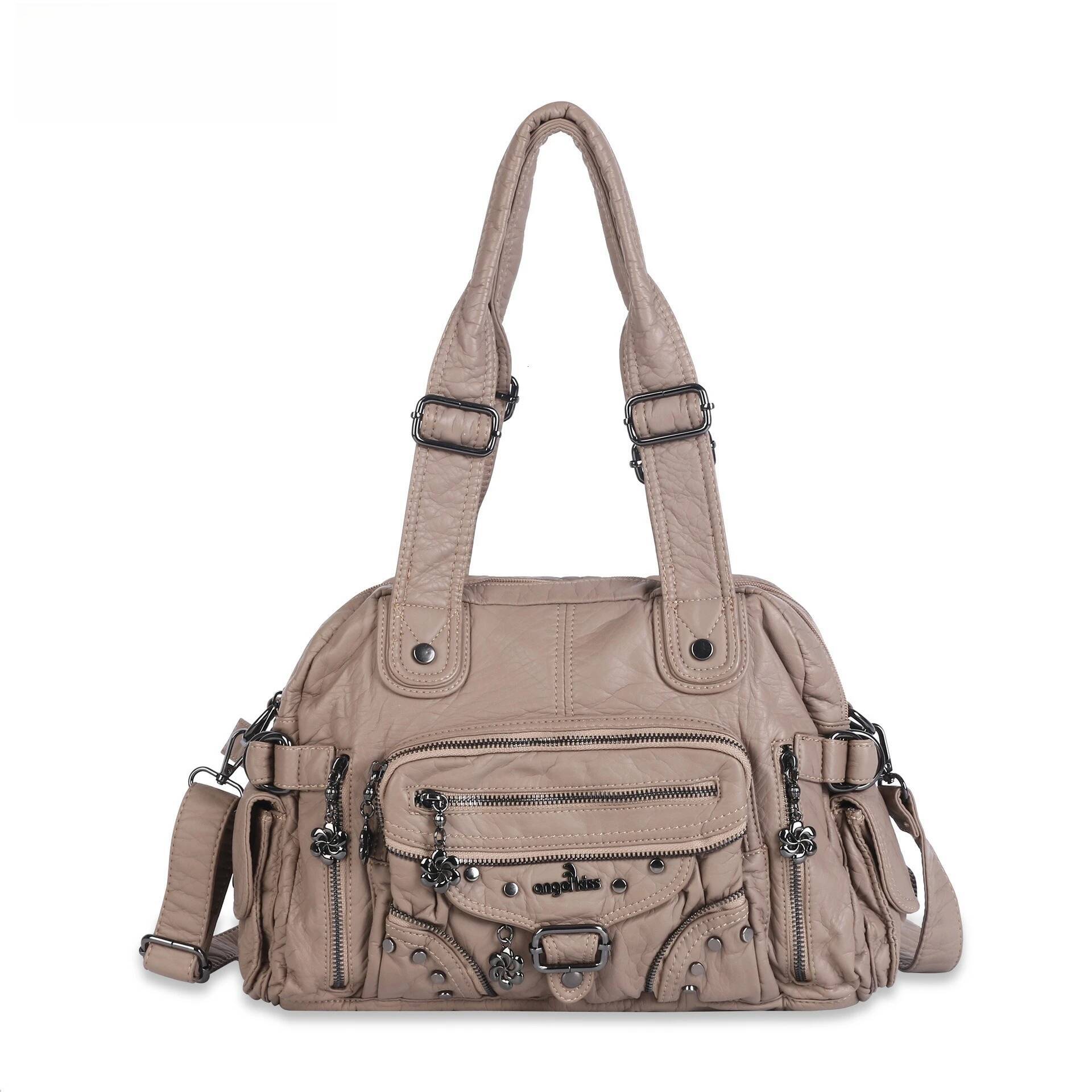 Women Handbags Fashion Shoulder Bag Large Black Tote Top-handle Shopping Pack Multiple Pockets Satchel Lady Hobos Big Purse