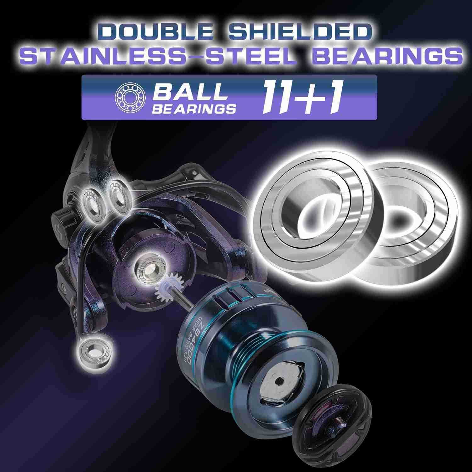 Spinning Fishing ReelSuper Powerful Smooth Drag with 111 Ball Bearings from 1000 to 4000 Series for Freshwater Saltwater W250904