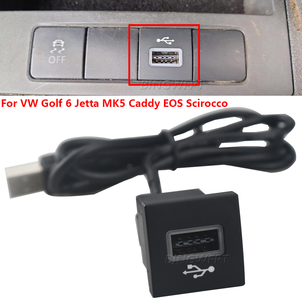 Car USB Input Adapter Audio Radio u-disk flash Socket Interface Cable For Volkswagen Golf 6 Jetta MK5 Caddy EOS Scirocco