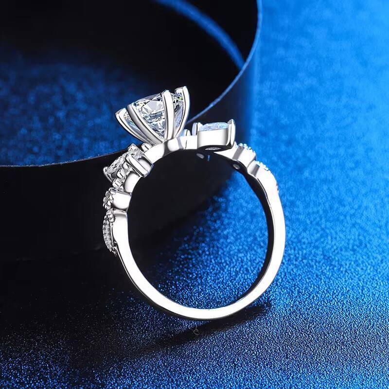 Fashion Ladies Jewelry for Women Moissanite Wedding Engagement Diamond Silver Wholesale Ring