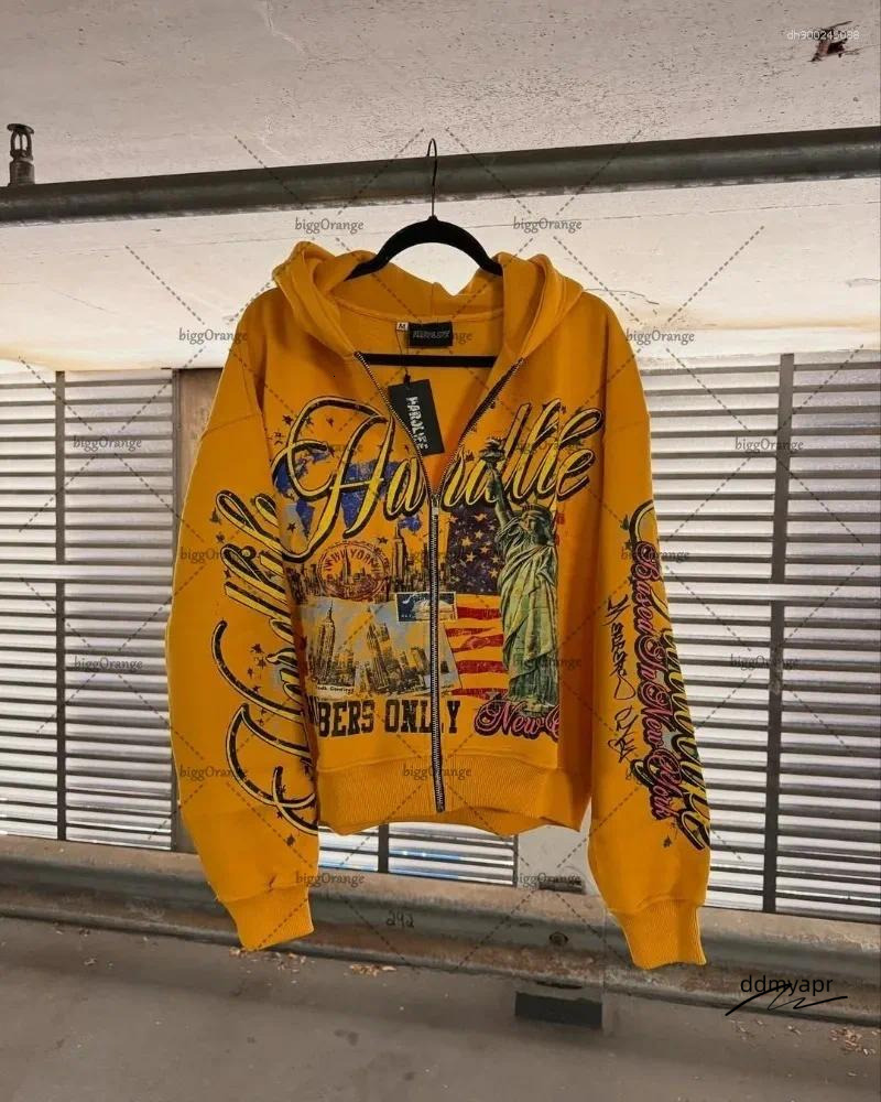 Ddmyday Men's Hoodies American Retro Letter Casual Loose Zipper Hoodie Men Street Hip-Hop Fashion Haruku Oversized Sweatshirt Women Ddmyday