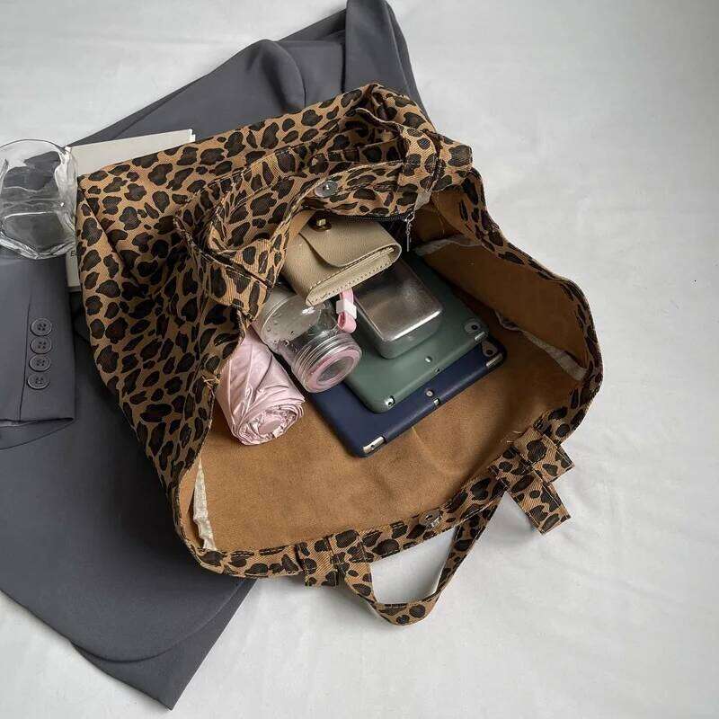 Large Capacity Leopard Printing Shoulder Women New Simple And Personalized Tote Shopping Casual Commuting Bag