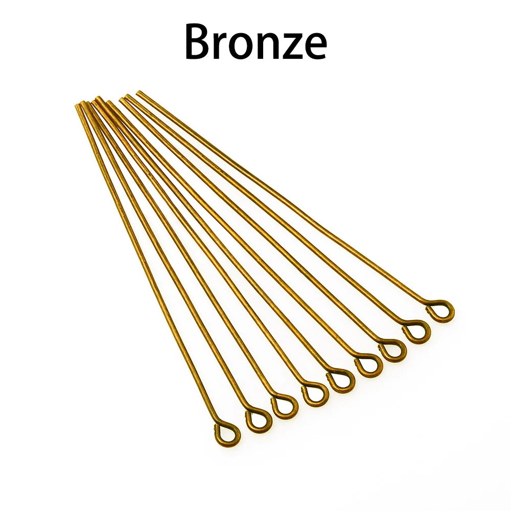 100200PcsLot 1070mm Heads Eye Flat Head Pin Gold Plated Ball Pins for Jewelry Findings Making Accessories Supplies 250828