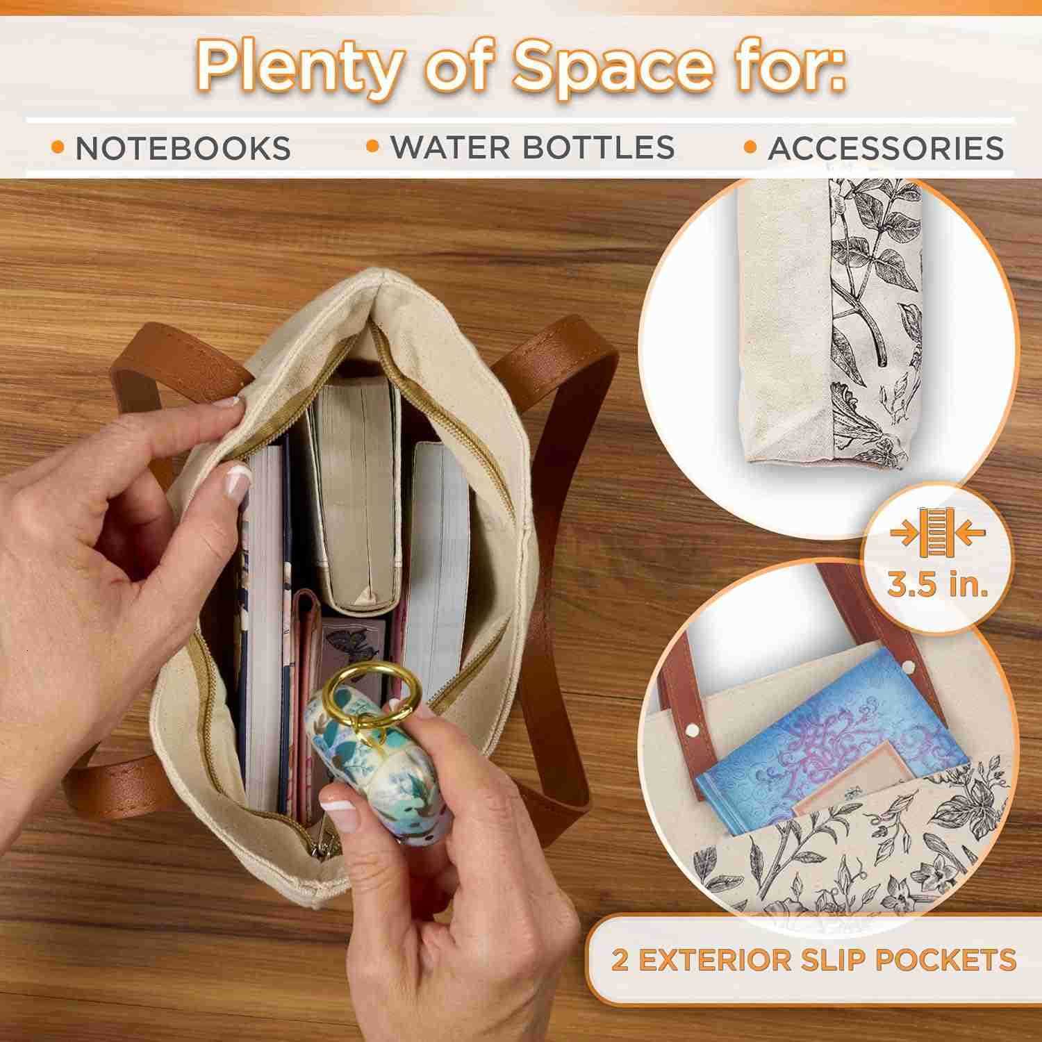 Tote Bag for Women Amazing Grace Inspirational Scripture for Shopping Supplies Books Accessories Vegan Leather Pocket Zippered CW250904