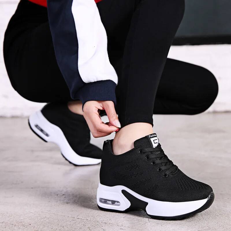 Women's Platform Mesh Breathable Sneakers Womens Spring New Casual Wedge Basket Shoes Tennis Female Thick Woman Summer Trainers ddmysaturn