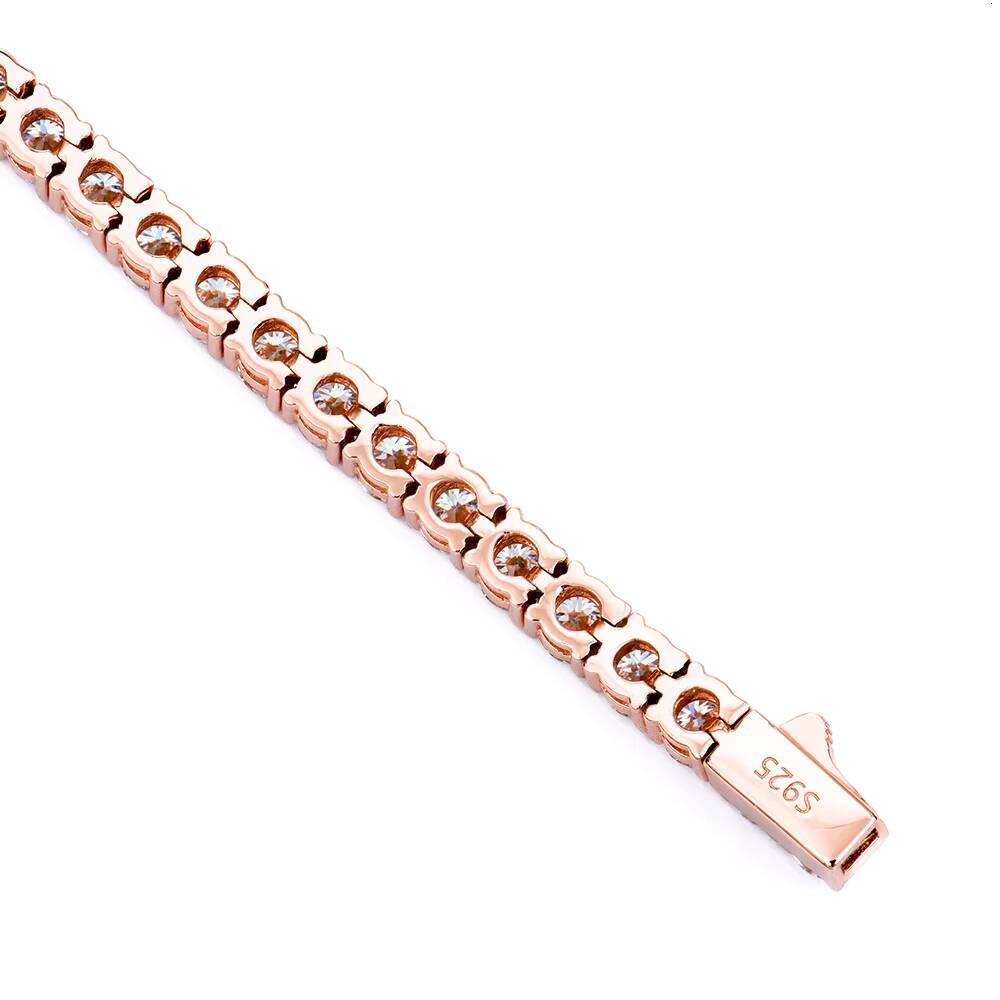 GRA Certified 925 Silver 4mm Iced Out Moissanite Tennis Pass Diamond Tester 925 Sterling Silver Moissanite Tennis Chain