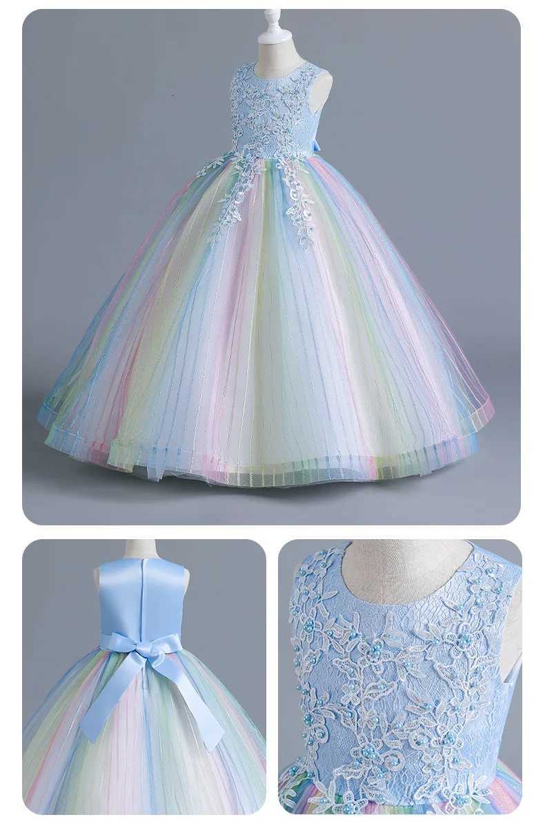 ceremonial dress for elegant party girls young girl long evening dresses for host clothing lavender 4 to 12 years Z250904