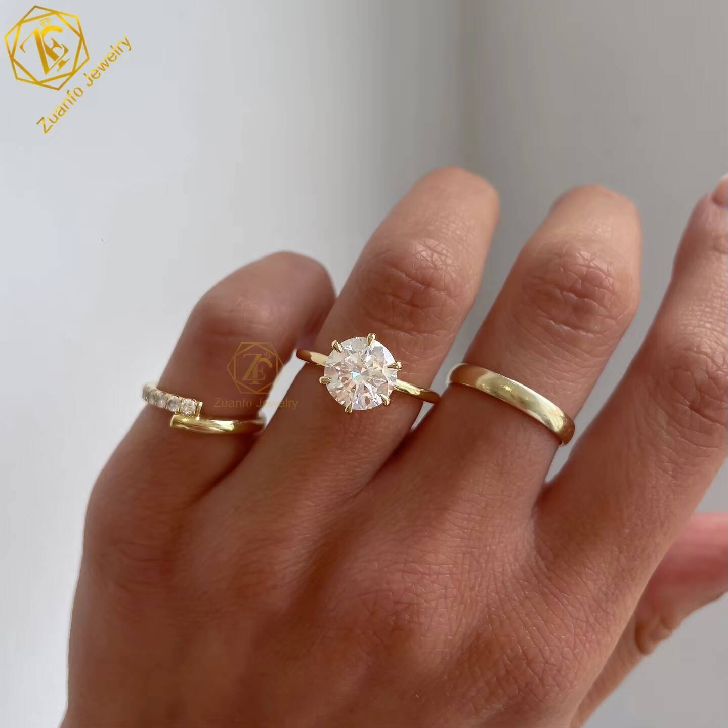 Customize GIA IGI Certified 1 Moissanite HPHT Lab Diamond Ring Jewelry AU750 18K Lab Grown Diamond Engagement Ring Women