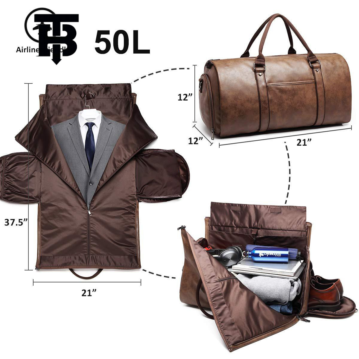 TB BHULAMTE In Stock Dry Leather Travel Bag Carry Clothing Bag Leather Clothing Designer s bag Luggage Bag Convertible Men's Suit Travel Bag