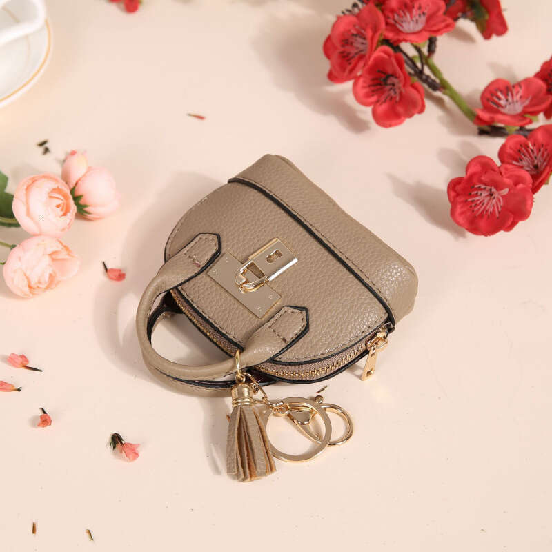 DHEssentials 2024 Summer Korean-Japanese Style Cute Mini Coin Purse Keychain Women's Simple Creative Small Wallet PU Multi-Color
