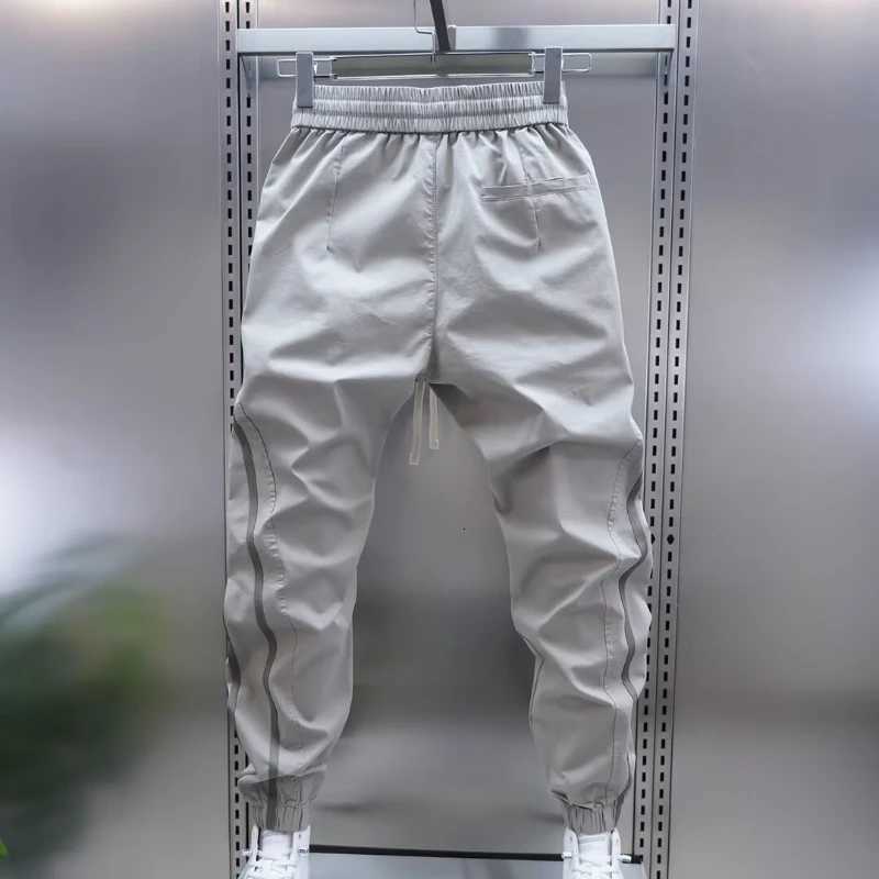 2025 New Mens Black Joggers Casual Pants High Street Sports Trousers Cotton 9Minute Sweatpants Fashionable Mens ClothingXJ250904