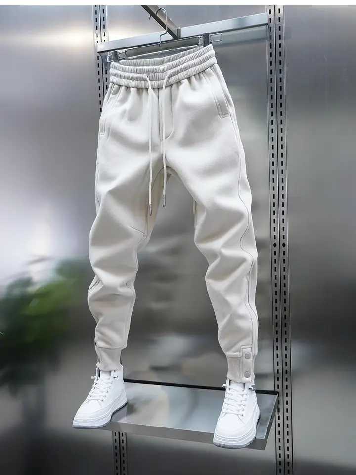 Solid Slim Fit Trousers Mens Casual Pants Loose Pockets Straight Cylinder Leggings Korean Fashion Harajuku Sweatpants y2k pantXJ250904