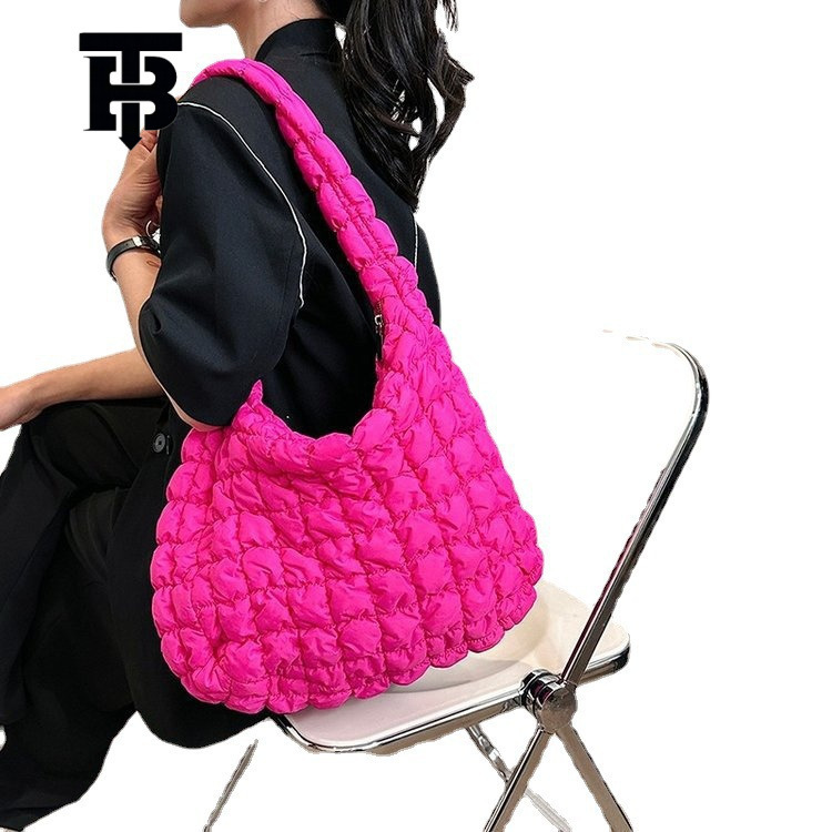 Designer s bag TB BHULAMTE Korean New Style Pleated Cloud Bag Versatile Fashion Single Shoulder Handbag Dumpling Bag Large Capacity Down Cotton Undera