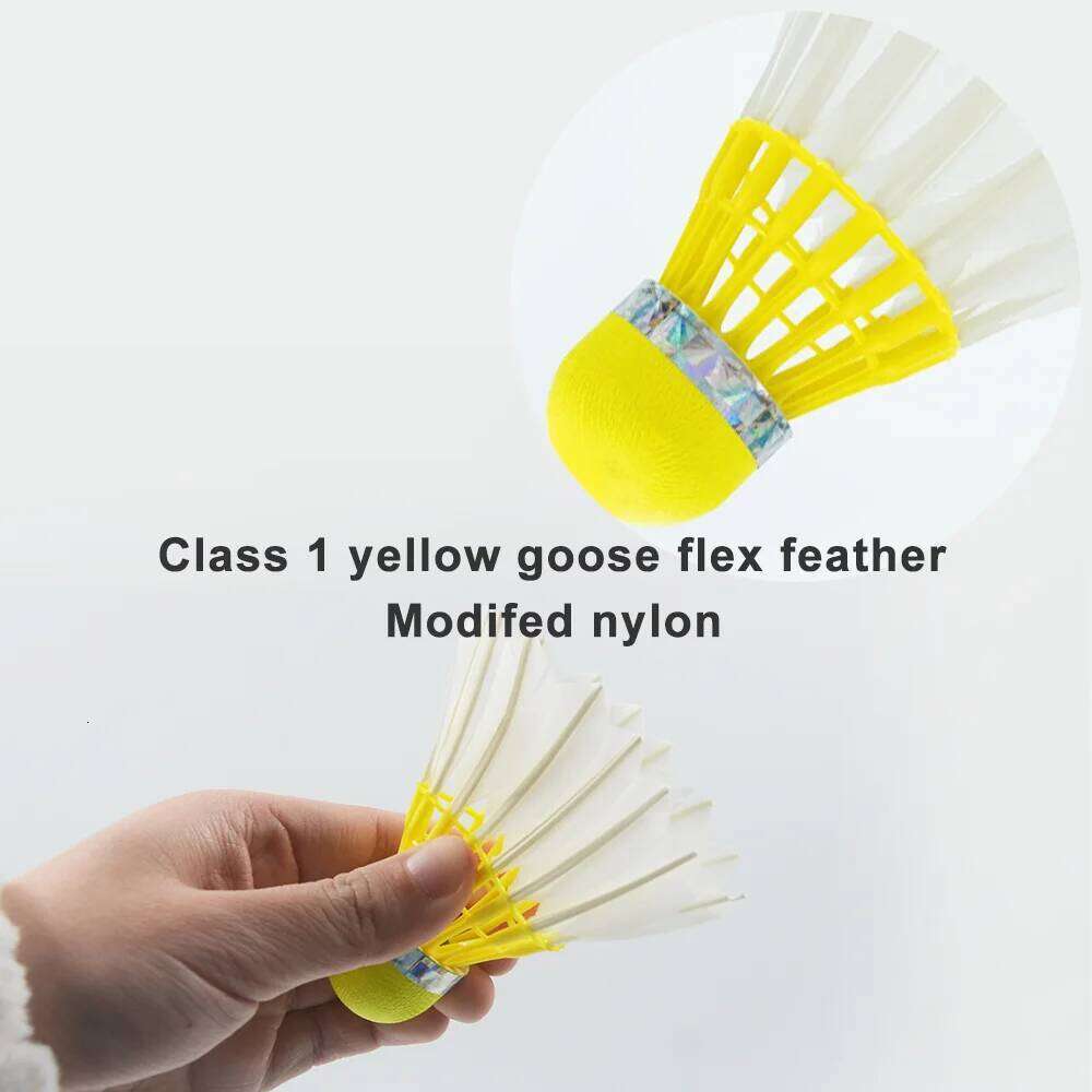 12Pcs Pro Petrel 767 3In1 12Pcs Training Goose Feather Shuttles Birdies Yellow Cork Badminton Indoor Outdoor Sports Game