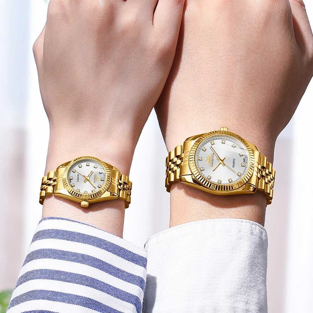 CHENXI Couple Watch Wen Quartz Clock Luxury Golden Stainless Steel Relogio Feminino Montre X250904
