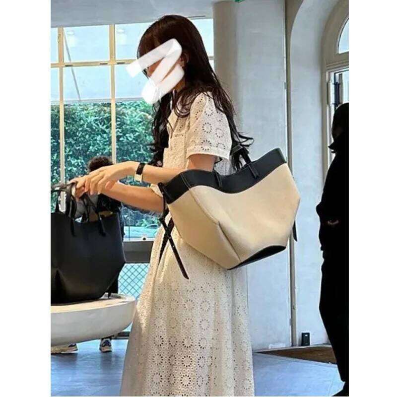 Canvas Tote Women 2024 New Casual Versatile Commuter Large Capaci Handbag Single Oulder Bag Soft Briti Sle