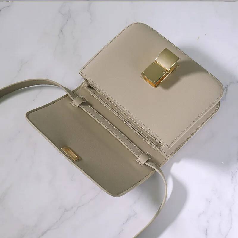Designer Tofu Bags Square One Shoulder Crossbody Fashion Commuter Top Quality Genuine Leather Women's Bag