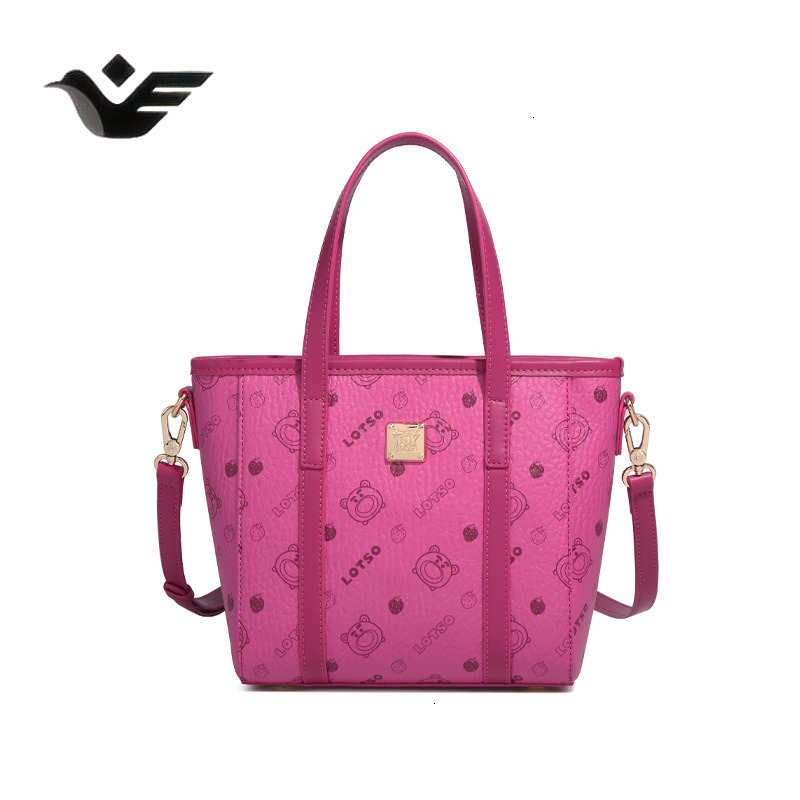 Feiyan Free Shipping New Designer Bag Luxury Shopping Bag Strawberry Bear Print Small Tote Bag Women's Sweet Versatile Handbag Shoulder Bag