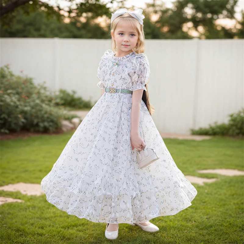 Girls Long Dress Summer New Type Casual Party Style Printed Pattern Chiffon Cute and Elegant Long Dress Clothing Z250904
