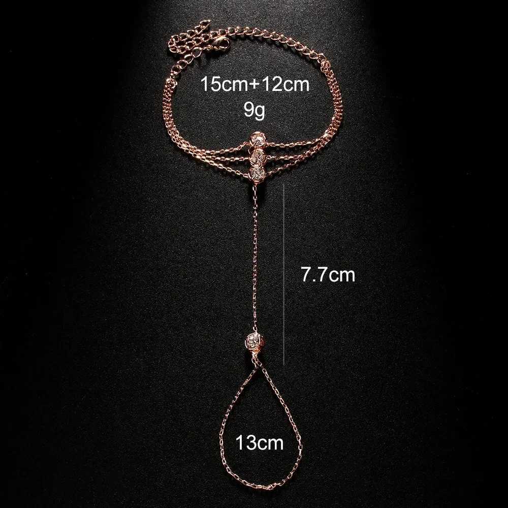 MultiLayer Finger Bracelet for Women Triple Hand Chain Finger Bracelet with Zircon Crystal Jewelry Gifts for Girl FashionXJ250904